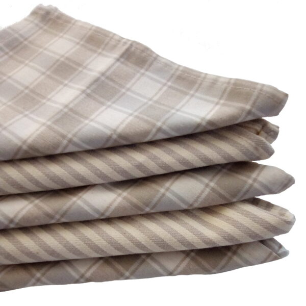 Stripe and Check Cream Cotton Napkins