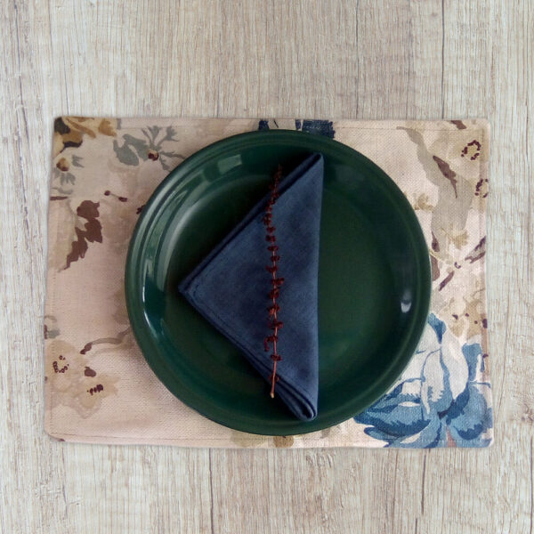 Handmade Blue Floral Placemats - Image 4