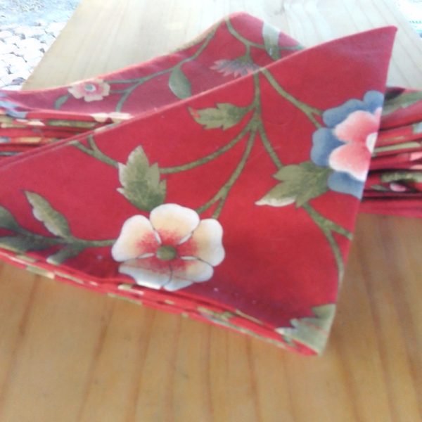 Red Floral Napkins